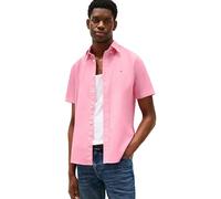 Tommy Hilfiger Men’s Short Sleeve Flex Poplin Solid Shirt, Pink (Classic Pink), XL