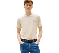 Tommy Hilfiger Men’s Short Sleeve Regular Fit Outline Script T-Shirt, Beige (Heathered Oatmilk), L