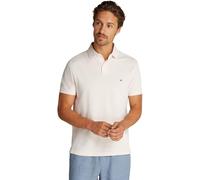 Tommy Hilfiger Men’s Short Sleeve Regular Fit Polo Shirt with Button Placket, Off-White (Ivory Petal), S