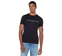 Tommy Hilfiger Men’s Short Sleeve Round Neck Core Tommy Logo T-Shirt, Black (Jet Black), S