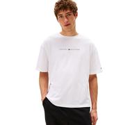 Tommy Hilfiger Men’s Short Sleeve Round Neck Logo T-Shirt, White (Th Optic White), S