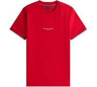 Tommy Hilfiger Men’s Short Sleeve Round Neck Logo Tipped T-Shirt, Red (Medium Red), 3XL