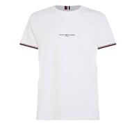 Tommy Hilfiger Men’s Short Sleeve Round Neck Logo Tipped T-Shirt, White (White), S