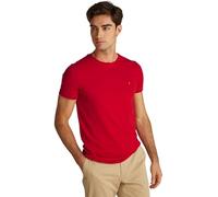 Tommy Hilfiger Men’s Short Sleeve Round Neck Slim Fit Stretch T-Shirt, Multicolor (Medium Red), XXXL