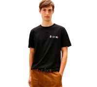 Tommy Hilfiger Men’s Short Sleeve Round Neck Small Crest Outline T-Shirt, Black (Black), L