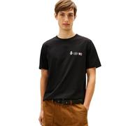 Tommy Hilfiger Men’s Short Sleeve Round Neck Small Crest Outline T-Shirt, Black (Black), XS