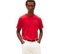 Tommy Hilfiger Men’s Short Sleeve Round Neck Small Crest Outline T-Shirt, Red (Medium Red), M