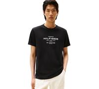 Tommy Hilfiger Men’s Short Sleeve Round Neck Stack Graphic T-Shirt, Black (Black), XL