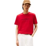 Tommy Hilfiger Men’s Short Sleeve Round Neck Stack Graphic T-Shirt, Red (Medium Red), L