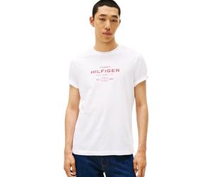 Tommy Hilfiger Men’s Short Sleeve Round Neck Stack Graphic T-Shirt, White (White), L