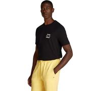 Tommy Hilfiger Men’s Short Sleeve Round Neck Stack T-Shirt, Black (Black), L
