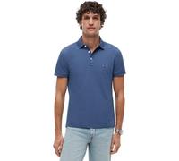 Tommy Hilfiger Men’s Short Sleeve Slim Fit Polo Shirt with Button Placket, Blue (Aegean Sea), S