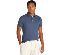 Tommy Hilfiger Men’s Short Sleeve Slim Fit Polo Shirt with Button Placket, Blue (Aegean Sea), XS