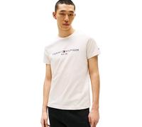 Tommy Hilfiger Men’s Short Sleeve Slim Fit T-Shirt, Beige (Heathered Oatmilk), L