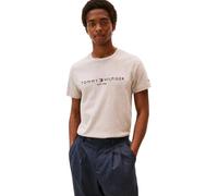 Tommy Hilfiger Men’s Short Sleeve Slim Fit T-Shirt, Beige (Heathered Pebble), M