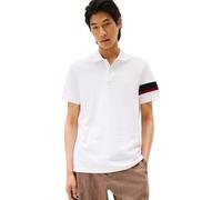 Tommy Hilfiger Men’s Short Sleeve Tape Regular Fit Polo Shirt, White (White), XXL