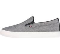 Tommy Hilfiger Men’s Slip-On Vulcanised Trainers, Black (Black), 10.5
