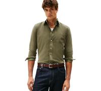 Tommy Hilfiger Men’s Solid Corduroy Regular Fit Shirt, Green (Battle Green), XL