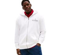 Tommy Hilfiger Men’s Stacked Cotton Hoodie with Zip, White (White), 3XL