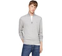 Tommy Hilfiger Men’s Stand Collar Jumper with Zip, Grey (Light Grey Heather), 3XL