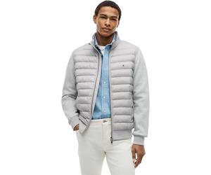 Tommy Hilfiger Men’s Stand Collar Mix Media Quilted Sweatshirt with Zip