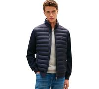 Tommy Hilfiger Men’s Stand Collar Mix Media Quilted Sweatshirt with Zip, Blue (Desert Sky), XXL