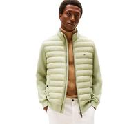 Tommy Hilfiger Men’s Stand Collar Mix Media Quilted Sweatshirt with Zip, Green (Earth Sage), M