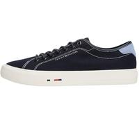 Tommy Hilfiger Men’s Street Canvas Vulcanised Trainers with Logo, Blue (Desert Sky), 10
