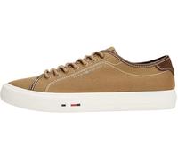 Tommy Hilfiger Men’s Street Canvas Vulcanised Trainers with Logo, Brown (Rooted Brown), 9