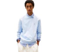 Tommy Hilfiger Men’s Sweatshirt Essential Terry Crew Neck with Round Neckline, Blue (Breezy Blue), XL