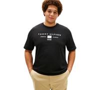 Tommy Hilfiger Men’s T-Shirt Short Sleeve Brand Love Mono Stack in Cotton, Black (Black), 2XL