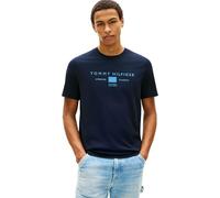 Tommy Hilfiger Men’s T-Shirt Short Sleeve Brand Love Mono Stack in Cotton, Blue (Desert Sky), M