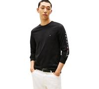 Tommy Hilfiger Men’s Tommy Logo Cotton Long Sleeve Top, Black (Black), XS