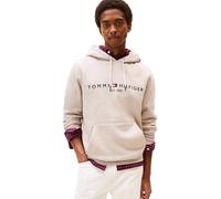 Tommy Hilfiger Men’s Tommy Logo Hoodie, Beige (Heathered Pebble), L
