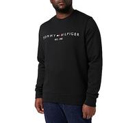Tommy Hilfiger Men’s Tommy Logo Sweatshirt without Hood, Black (Black), M