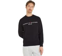 Tommy Hilfiger Men’s Tommy Logo Sweatshirt without Hood, Black (Black), XXL