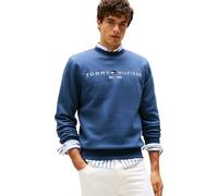 Tommy Hilfiger Men’s Tommy Logo Sweatshirt without Hood, Blue (Aegean Sea Heather), XL