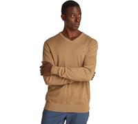 Tommy Hilfiger Men’s V-Neck Essential Cotton Jumper, Beige (Safari Canvas), XL