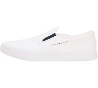 Tommy Hilfiger Men’s Vulcanised Trainers Core Slip-on No Laces, White (White), 6.5