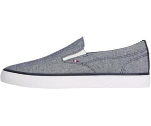 Tommy Hilfiger Men’s Vulcanised Trainers Harlem Slip-on No Laces, Blue (Desert Sky), 6.5