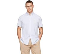 Tommy Hilfiger Men Shirt Flex Poplin Short-Sleeve, Multicolor (Cloudy Blue/Optic White), XS