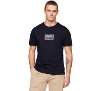 Tommy Hilfiger Men Short-Sleeve T-Shirt Label Print Crew Neck, Blue (Desert Sky), S