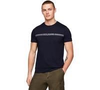 Tommy Hilfiger Men Short-Sleeve T-Shirt Stripe Chest Tee Crew Neck, Blue (Desert Sky), L