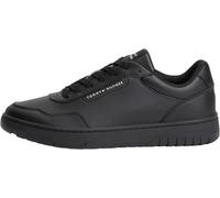 Tommy Hilfiger Men Th Basket Core Leather FM0FM05927 Low Top, Black, 10.5
