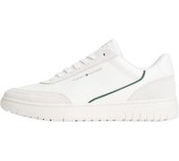 Tommy Hilfiger Men Th Basket Core Leather Suede Mix FM0FM05881 Low Top, Beige, 9