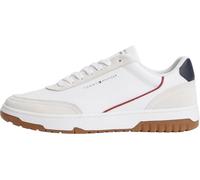 Tommy Hilfiger Men Th Basket Core Leather Suede Mix FM0FM05881 Low Top, Blue, 10.5