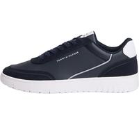 Tommy Hilfiger Men Th Basket Core Leather Suede Mix FM0FM05881 Low Top, Blue, 6.5