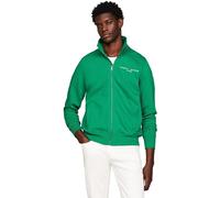 Tommy Hilfiger Men Tommy Logo Knitted Cardigan with Zip, Green (Olympic Green), XS
