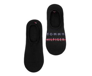 TOMMY HILFIGER | Mens 2 PACK Black No Show Trainer Socks | Size UK 6-8 EU 39-42