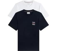 Tommy Hilfiger Men's 2 Pack Chest Graphic Reg Tees MW0MW45091 S/S T-Shirt, Multi (Navy/White), S